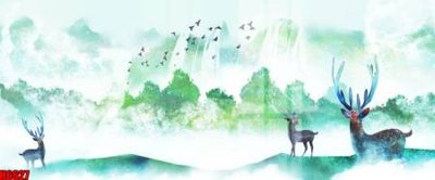 File PSD file tranh nền tường thủy mặc tổng hợp H6627 (nguyên bản) cho thiết kế