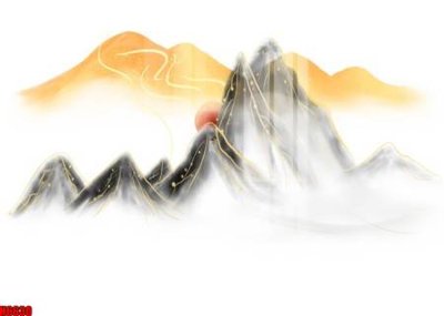 File gốc file tranh nền tường thủy mặc tổng hợp H6630 (in lụa) tranh mã đáo