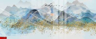 File PSD file tranh nền tường thủy mặc tổng hợp H6642 (nguyên gốc) chất lượng cao