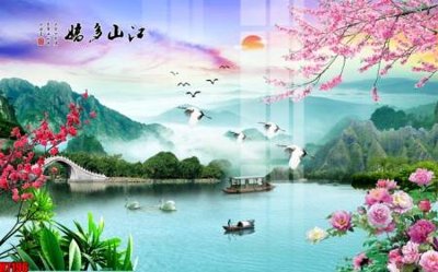 File gốc File tranh gốc in tranh tường nền tổng hợp H7196 (in mica) làm quà tặng