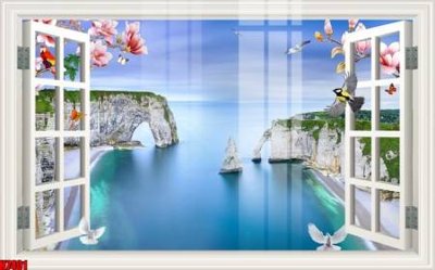 File tranh gốc in trần nhà File tranh gốc in tranh tường nền tổng hợp H7401 3D