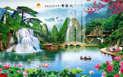 File PSD File tranh gốc in tranh tường nền tổng hợp H7411 (gốc) nhiều lớp (multi-layer)