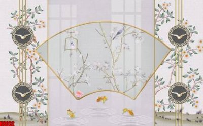 Download file gốc File tranh gốc tổng hợp tranh nền tường đẹp H8032 (in lụa) tranh 3D