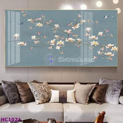 File gốc File tranh hoa và chim tối giản trung quốc HC1021 (ảnh rõ nét) để in