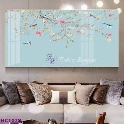 Tải file gốc File tranh hoa và chim tối giản trung quốc HC1028 (in khổ lớn) không vỡ