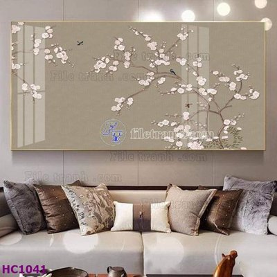 File tranh gốc File tranh hoa và chim tối giản trung quốc HC1041 (bản quyền) độc đáo