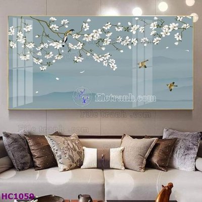 Tải xuống file tranh gốc File tranh hoa và chim tối giản trung quốc HC1059 (PSD/TIFF)