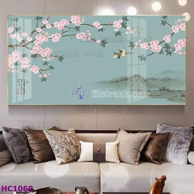 File PSD File tranh hoa và chim tối giản trung quốc HC1060 (bản gốc) dễ dàng edit