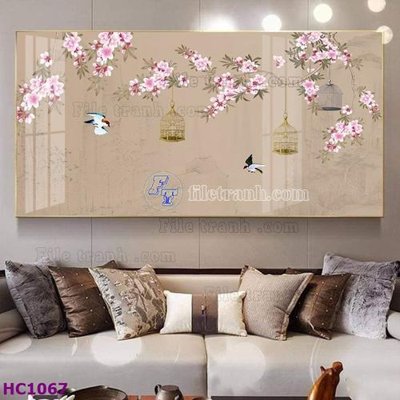 File gốc File tranh hoa và chim tối giản trung quốc HC1067 (dành cho quảng cáo)