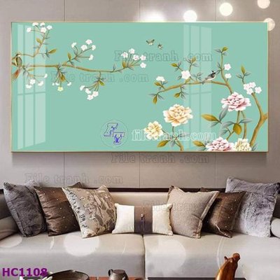 File in lụa File tranh hoa và chim tối giản trung quốc HC1108 (hoa văn) File tranh hoa và chim tối giản trung quốc HC1108