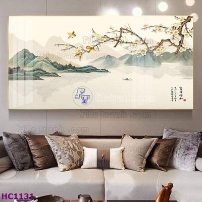 File in mica File tranh hoa và chim tối giản trung quốc HC1131 (bản gốc) siêu trong