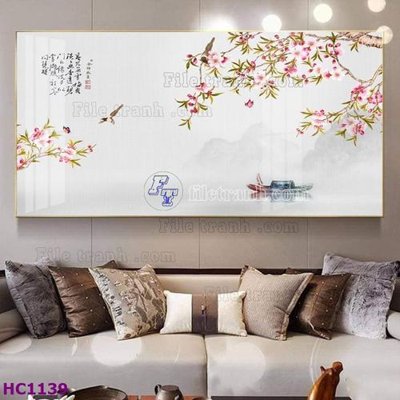 File tranh gốc File tranh hoa và chim tối giản trung quốc HC1139 (bản đẹp) độc quyền