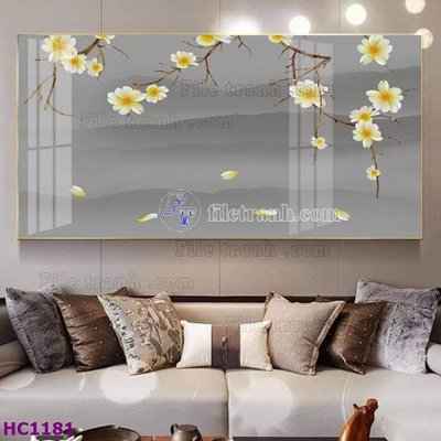 File tranh File tranh hoa và chim tối giản trung quốc HC1181 (bản gốc) trang trí văn phòng