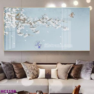 Tải file File tranh hoa và chim tối giản trung quốc HC1198 (gốc) làm file thiết kế