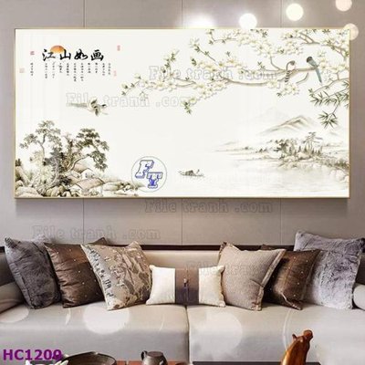 File PSD File tranh hoa và chim tối giản trung quốc HC1200 (gốc) cho in quảng cáo