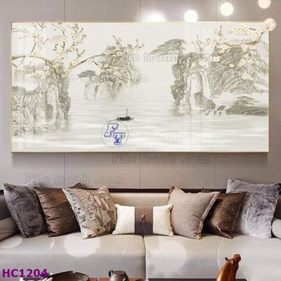 File gốc File tranh hoa và chim tối giản trung quốc HC1204 (dành cho trang trí nội thất)