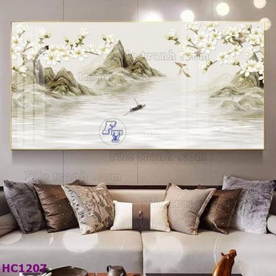 File gốc File tranh hoa và chim tối giản trung quốc HC1207 (in tráng gương) nghệ thuật