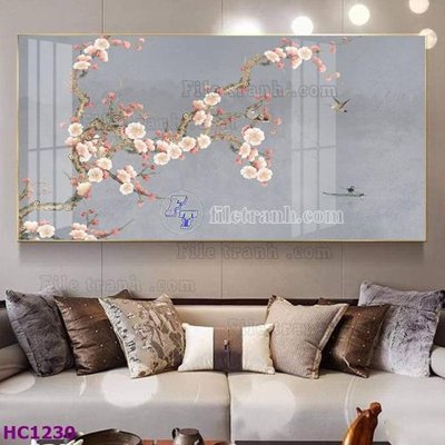 File gốc in ấn File tranh hoa và chim tối giản trung quốc HC1230 (sẵn sàng tải về)