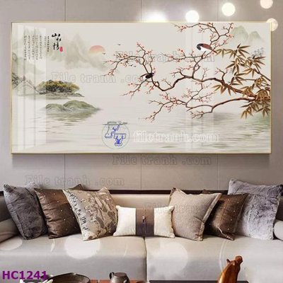 File gốc File tranh hoa và chim tối giản trung quốc HC1241 (AI/EPS) cho in ấn