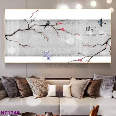 File tranh File tranh hoa và chim tối giản trung quốc HC1246 (ảnh gốc) in trần xuyên sáng