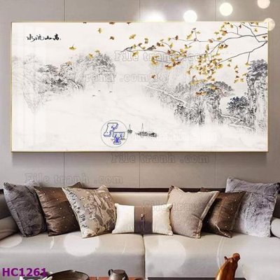 Tải file gốc File tranh hoa và chim tối giản trung quốc HC1261 (in bạt) quảng cáo