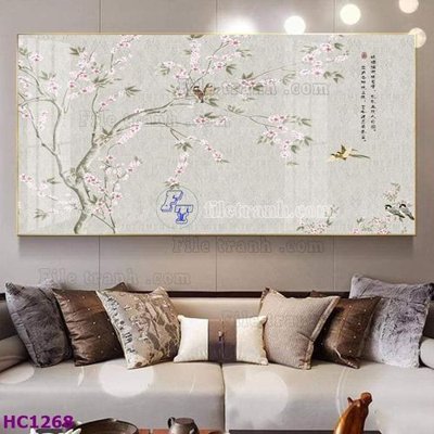 Tải file File tranh hoa và chim tối giản trung quốc HC1268 (ảnh gốc) in gạch 3D