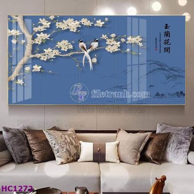 Tải file File tranh hoa và chim tối giản trung quốc HC1272 (gốc) để in ấn ngay