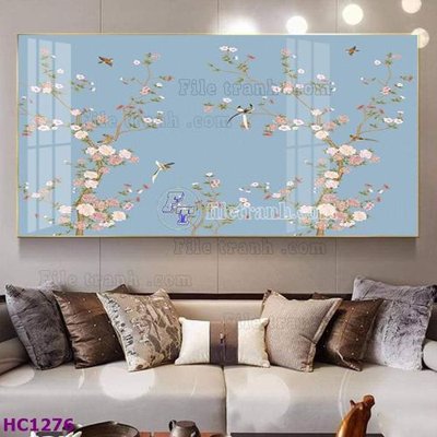 File tranh gốc File tranh hoa và chim tối giản trung quốc HC1276 (sắc nét từng chi tiết)