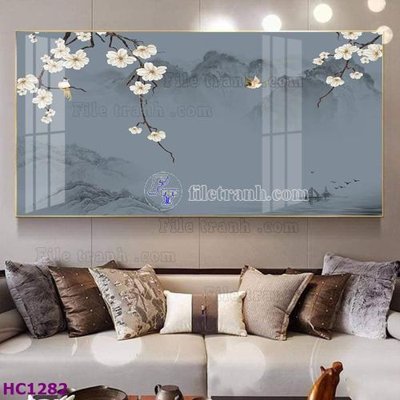 File gốc File tranh hoa và chim tối giản trung quốc HC1282 (PNG) trong suốt (transparent)