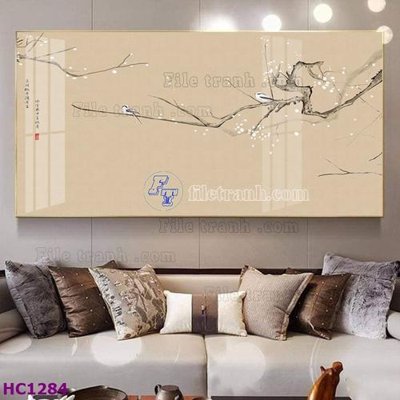 File in mica File tranh hoa và chim tối giản trung quốc HC1284 (bản gốc) sắc sảo