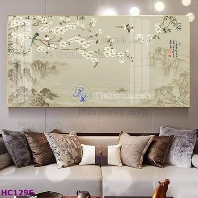 Tải file File tranh hoa và chim tối giản trung quốc HC1295 (PSD) cho in ấn quảng cáo