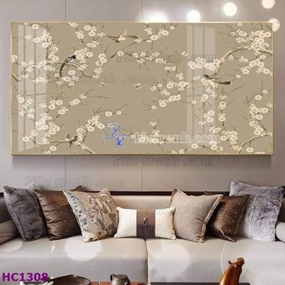 File tranh File tranh hoa và chim tối giản trung quốc HC1308 (gốc) chủ đề trừu tượng