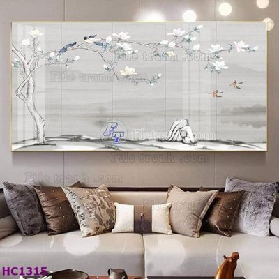 File in lụa File tranh hoa và chim tối giản trung quốc HC1315 (hoa văn) File tranh hoa và chim tối giản trung quốc HC1315