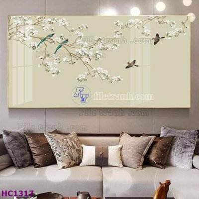 File tranh trang trí File tranh hoa và chim tối giản trung quốc HC1317 (tải file gốc)
