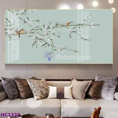 File tranh File tranh hoa và chim tối giản trung quốc HC1322 (gốc) chủ đề trẻ em