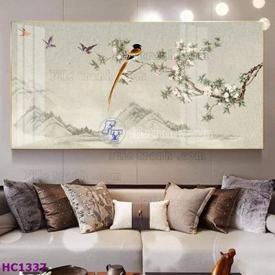 File in trần File tranh hoa và chim tối giản trung quốc HC1337 (file gốc) xuyên sáng