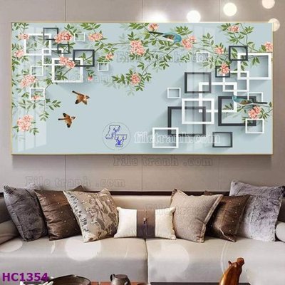 Tải file tranh gốc File tranh hoa và chim tối giản trung quốc HC1354 chất lượng cao