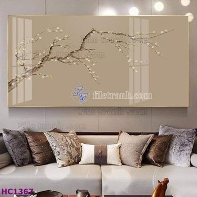 Tải file File tranh hoa và chim tối giản trung quốc HC1367 (PSD) cho in tranh 3D