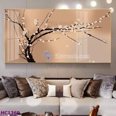 File in ấn File tranh hoa và chim tối giản trung quốc HC1369 (bản gốc) sắc nét