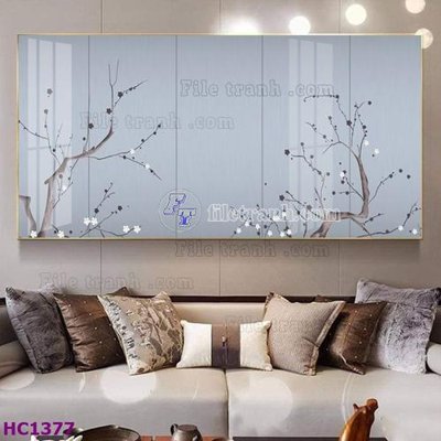 File tranh File tranh hoa và chim tối giản trung quốc HC1377 (file gốc) chuẩn màu in