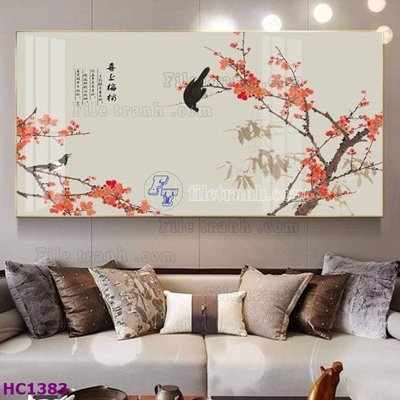 File tranh File tranh hoa và chim tối giản trung quốc HC1383 (ảnh gốc) không bị mờ
