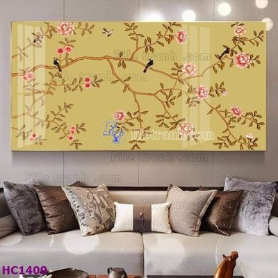 Tải file gốc File tranh hoa và chim tối giản trung quốc HC1400 (bản PSD) còn layer