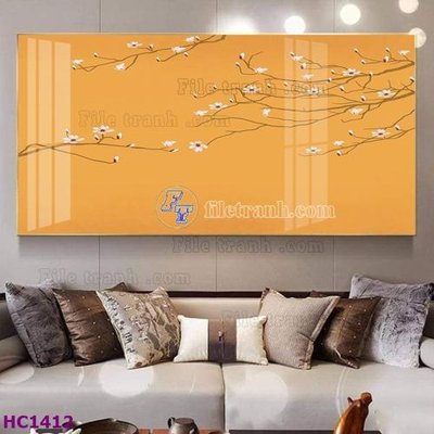 Tải file PSD File tranh hoa và chim tối giản trung quốc HC1412 (nguyên layer) để in