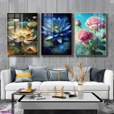 File gốc Tranh bộ 3 hoa sen 5d đẹp HM152 (ảnh rõ nét) để in