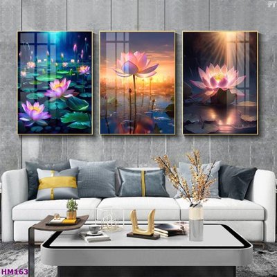 File in trần Tranh bộ 3 hoa sen 5d đẹp HM163 (bản gốc) trời sao