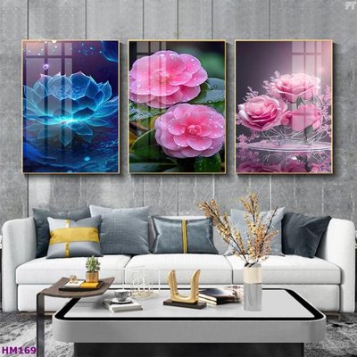 File gốc Tranh bộ 3 hoa sen 5d đẹp HM169 (Filetranh.com) Tranh bộ 3 hoa sen 5d đẹp HM169