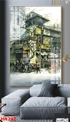 File PSD File tranh phố cổ hà nội xưa HN202 (bản gốc) dễ dàng edit