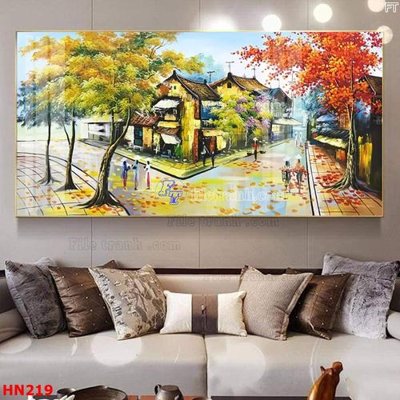 Ảnh mô tả file gốc in mica File tranh phố cổ hà nội xưa HN219