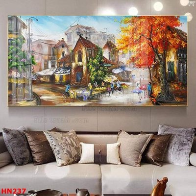 Tải file gốc File tranh phố cổ hà nội xưa HN237 (in khổ lớn) không mờ