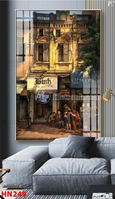 File gốc File tranh phố cổ hà nội xưa HN249 (in mica) trang trí